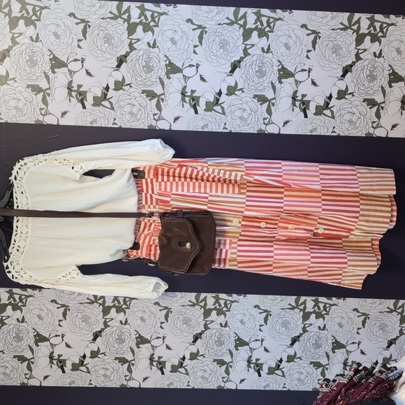 Who What Wear Striped Button Down Skirt - Picture 2 of 5